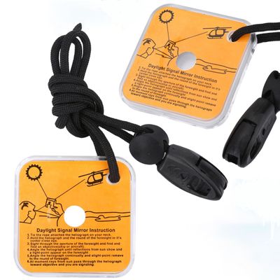 TUEQE Signal Mirror,Outdoor Multifunctional Survival Emergency Rescue Reflective Signal Mirror Tool Portable Practical Self-Help Tool for Camping,Hunting,Skiing,Hiking,2.24 * 2.24 * 0.27 inch,2pcs