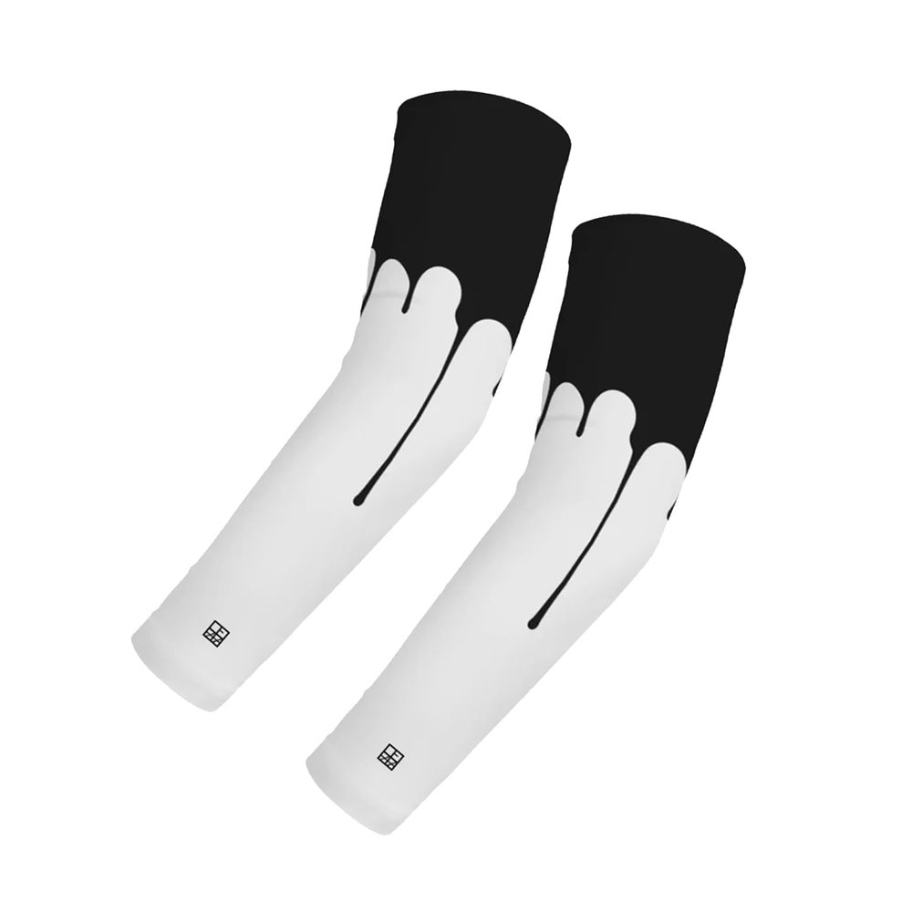 DEHAHA Drip Kids Arm Sleeves Compression Sun Sleeves for Basketball Shooter, Youth White XS