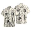 Summer Dog Lover Print Casual Hawaiian Shirt, Tropical Cute Animal Design Button Shirt, Birthday Gifts view 1