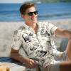 Summer Dog Lover Print Casual Hawaiian Shirt, Tropical Cute Animal Design Button Shirt, Birthday Gifts view 3