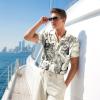 Summer Dog Lover Print Casual Hawaiian Shirt, Tropical Cute Animal Design Button Shirt, Birthday Gifts view 4