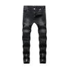 SWJGLITTR Mens Biker Zipper Distressed Jeans Slim Fit Ripped Jean Pants Destroyed Straight Men Denim Pants (Black,28) view 1