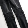 SWJGLITTR Mens Biker Zipper Distressed Jeans Slim Fit Ripped Jean Pants Destroyed Straight Men Denim Pants (Black,28) view 4