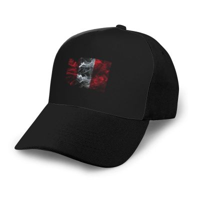 Smoke Style Flag of Peru Baseball Cap Women Men Hat Outdoor Leisure Sun Hat Adjustable Truck Driver Baseball Caps Dad Hats Black