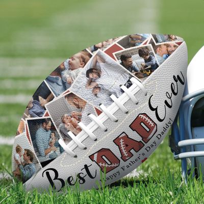 Jaydouble Personalized Footballs Fathers Festival Day Gifts Custom Football with Photo Text Birthday Gift for Dad Gifts for Christmas Anniversary Customized Photo Football Dad Birthday Gift