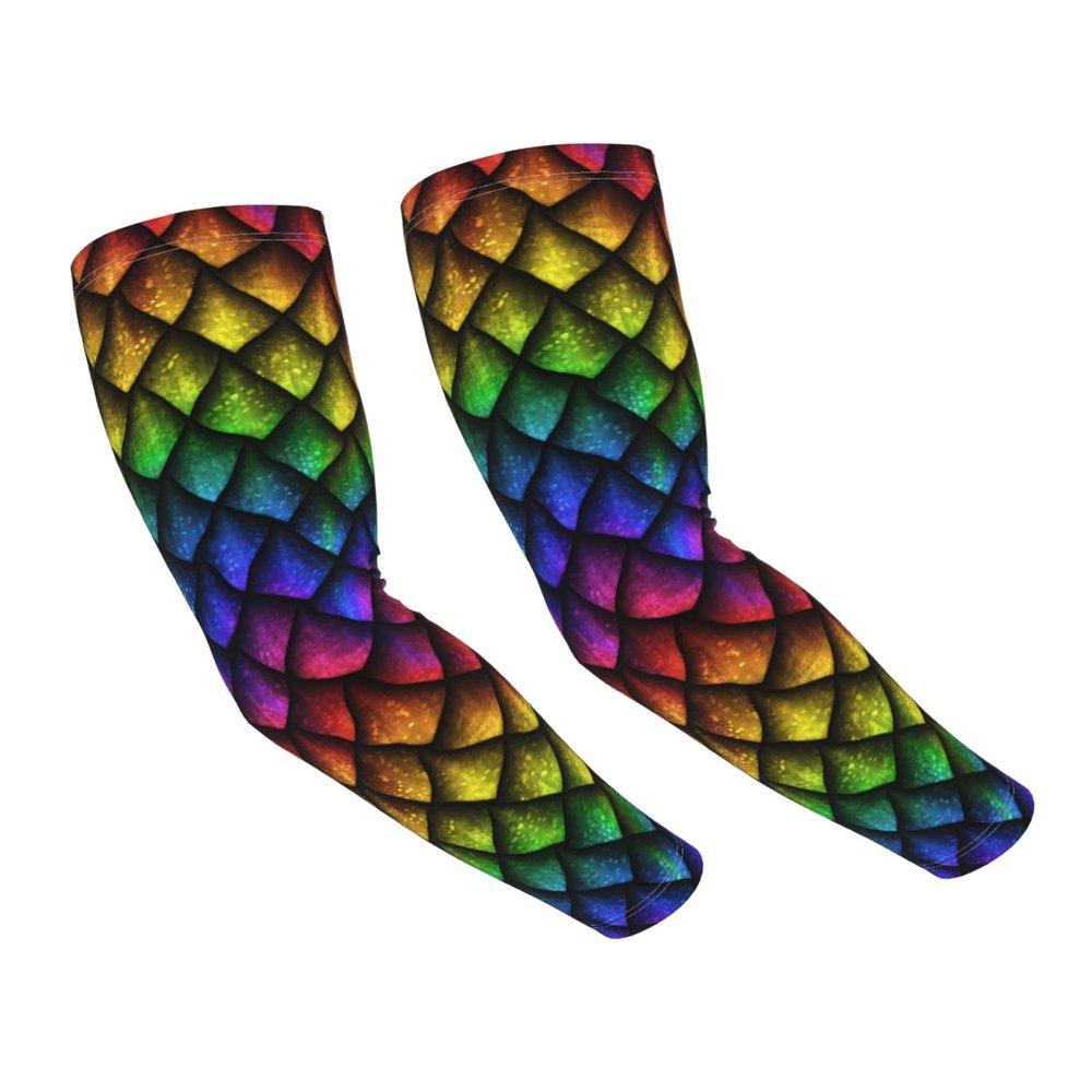 Dragon Scale Animal Skin Cooling Arm Sleeves Cover Summer Sun Protection Arm Sleeves For Men Women Outdoor Sports Ice Silk Arm Sleeves For Baseball Cycling Golf Running