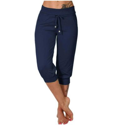 Womens Cargo Capri Pants with Pockets Lightweight Joggers Yoga Hiking Pants Workout Sweatpants Summer Casual Trousers