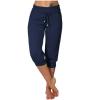 Womens Cargo Capri Pants with Pockets Lightweight Joggers Yoga Hiking Pants Workout Sweatpants Summer Casual Trousers view 1