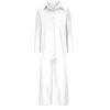 2024 summer fashion trends women Linen 2 Piece Sets For Women Summer 2024 Loose Long Sleeve Shirts Wide Leg Pant Matching Set Plus Size Vacation Outfits women track suits 2 piece set White S view 3