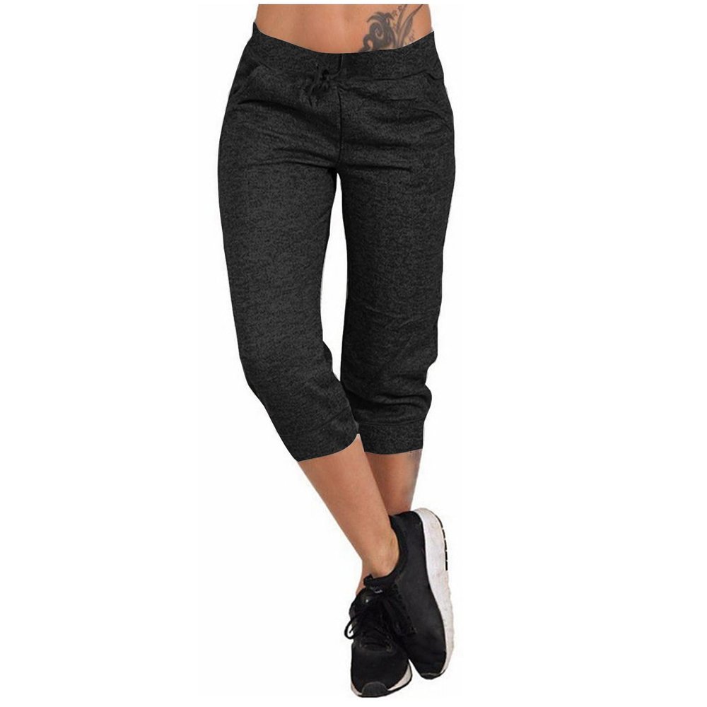 Womens Cargo Capri Pants with Pockets Lightweight Joggers Yoga Hiking Pants Workout Sweatpants Summer Casual Trousers