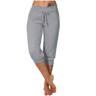 Womens Cargo Capri Pants with Pockets Lightweight Joggers Yoga Hiking Pants Workout Sweatpants Summer Casual Trousers