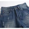 Men's Casual Distress Jeans Straight Fit Washed Denim Pants Destroyed Ripped Tapered Vintage Jean (Blue,34) view 3