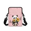 TSOVTHRID Panda Sunflower Music Notes Love Dots Crossbody Bag for Kids Girls Boys, 2 Layer Lightweight Shoulder Bag Messenger Sling Bags for Cell Phone Passport Wallet view 2