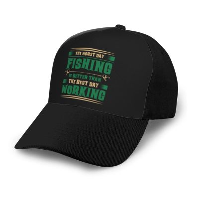 The Worst Day Fishing Baseball Cap Women Men Hat Outdoor Leisure Sun Hat Adjustable Truck Driver Baseball Caps Dad Hats Black