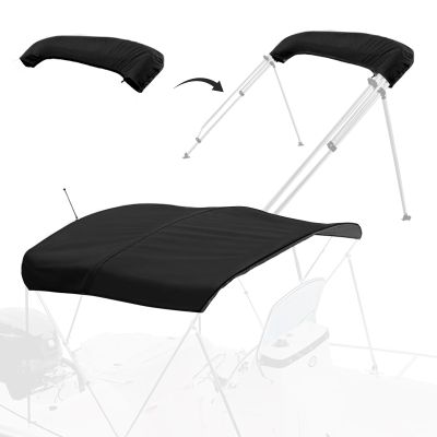 Mionovity 3 Bow Bimini Top Replacement Canvas with Light Hole & Storage Boot, Heavy Duty Waterproof 900D Durable Marine Sun Shade Bimini Top Canvas Only Without Frame, 6'L 67"-72" W Black, No Frame