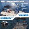Mionovity 3 Bow Bimini Top Replacement Canvas with Light Hole & Storage Boot, Heavy Duty Waterproof 900D Durable Marine Sun Shade Bimini Top Canvas Only Without Frame, 6'L 67"-72" W Black, No Frame view 3