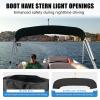 Mionovity 3 Bow Bimini Top Replacement Canvas with Light Hole & Storage Boot, Heavy Duty Waterproof 900D Durable Marine Sun Shade Bimini Top Canvas Only Without Frame, 6'L 67"-72" W Black, No Frame view 4