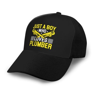 Just A Boy Who Loves Plumber Baseball Cap Women Men Hat Outdoor Leisure Sun Hat Adjustable Truck Driver Baseball Caps Dad Hats Black