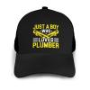 Just A Boy Who Loves Plumber Baseball Cap Women Men Hat Outdoor Leisure Sun Hat Adjustable Truck Driver Baseball Caps Dad Hats Black view 3
