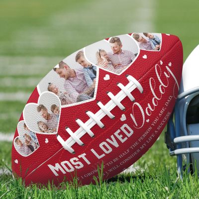 Jaydouble Custom Footballs Fathers Festival Day Gift Personalized Photo Football Dad Birthday Gift Customized Football with Photo Text Birthday Gifts for Dad Gifts for Christmas Anniversary