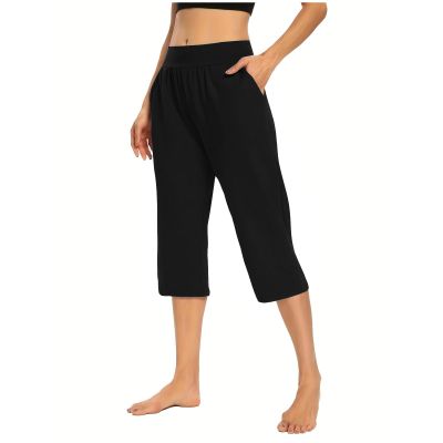 Women Womens Cargo Capris Summer Casual Drawstring High Waisted Hiking Jogger Pants Lightweight Outdoor Cotton Capri Pants