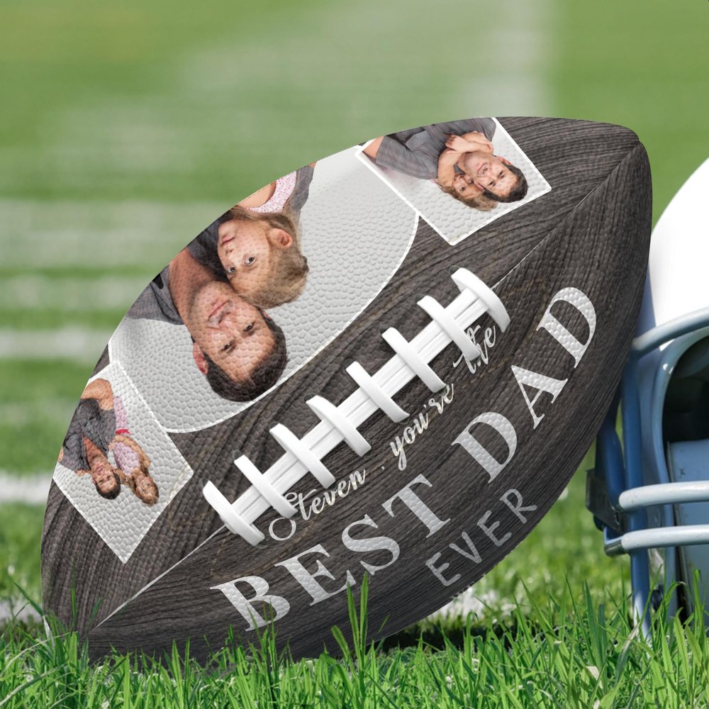 Jaydouble Custom Footballs Fathers Festival Day Gift Customized Football with Photo Text Birthday Gifts for Dad Gifts for Christmas Anniversary Personalized Photo Football Dad Birthday Gift