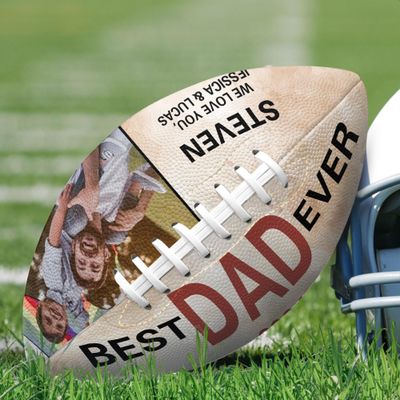 Jaydouble Custom Footballs Fathers Festival Day Gift Personalized Photo Football Dad Birthday Gift Customized Football with Photo Text Birthday Gifts for Dad from Daughter Son Gifts for Xmas