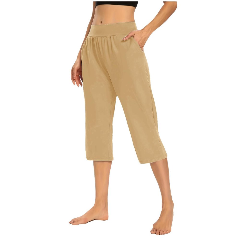 Womens Cargo Capri Pants with Pockets Lightweight Joggers Yoga Hiking Pants Workout Sweatpants Summer Casual Trousers