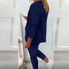 SMIDOW two piece sets for women plus size Blazer Sets Women 2 Piece Outfits Trendy 2024 Open Front Blazer And Pant Set Business Casual Office Work Suits traveling outfits women Navy S view 4