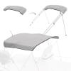 Mionovity 3 Bow Bimini Top Replacement Canvas with Light Hole & Storage Boot, Heavy Duty Waterproof 900D Durable Marine Sun Shade Bimini Top Canvas Only Without Frame, 6'L 54"-60" W Grey, No Frame view 1