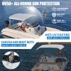 Mionovity 3 Bow Bimini Top Replacement Canvas with Light Hole & Storage Boot, Heavy Duty Waterproof 900D Durable Marine Sun Shade Bimini Top Canvas Only Without Frame, 6'L 54"-60" W Grey, No Frame view 3