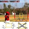 loyliawa Strike Zone Target for Baseball Softball Net with Hooks, Baseball Net for Batting, Throwing Pitching Hitting Batting Catching Practice Target, Pitcher Accuracy Training Tools Yellow view 3