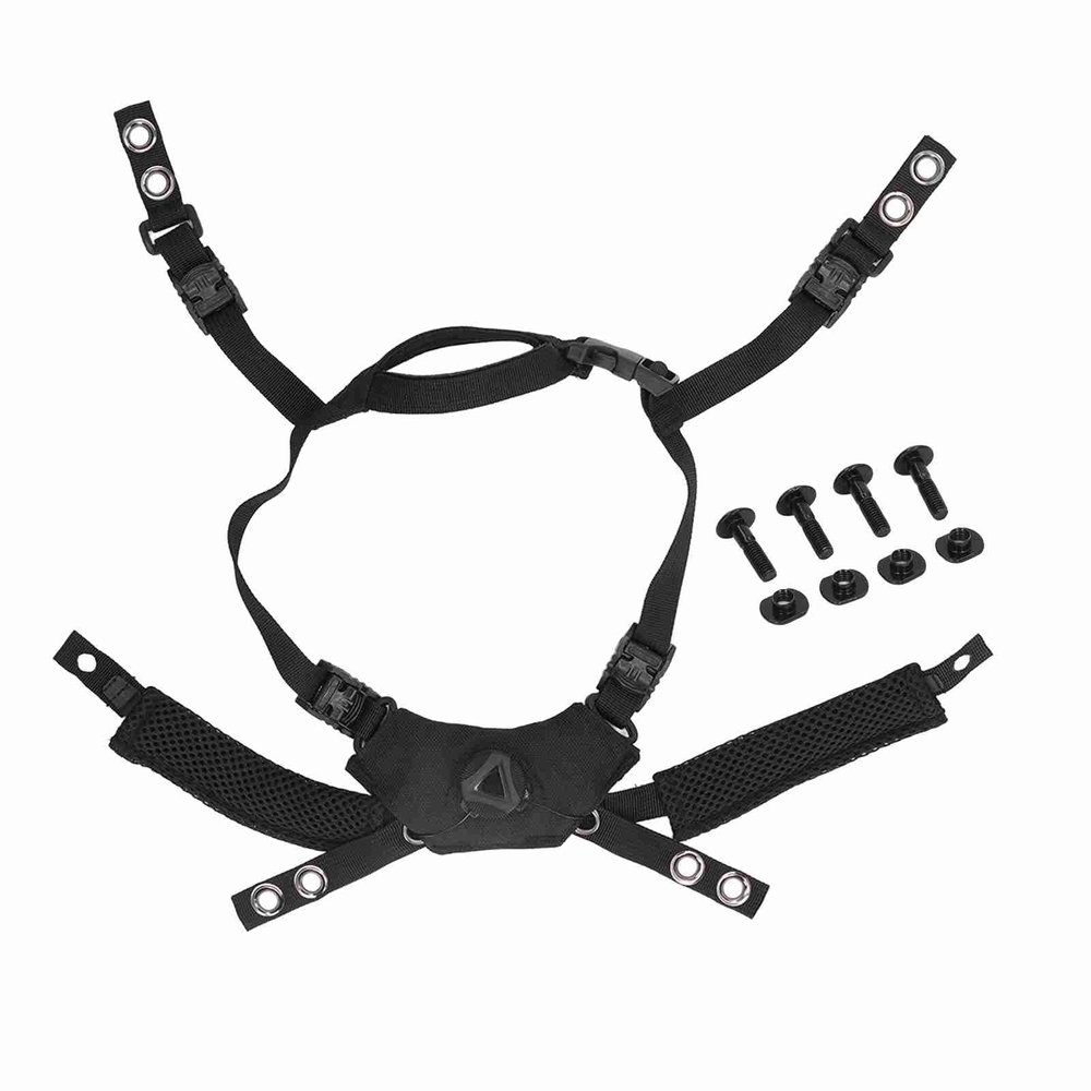 Helmet Chin Strap, Nylon Adjustable Size Helmet Dial Suspension System Chin Strap Helmet Accessories with Nuts and Screw Replacement for Fast for MICH for Wendy Helmet, Black