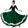Women's Green Long Mexican Folkloric Flamenco Dance Skirt with Ruffles for Party Class Performance Full Dancing Circle (White) view 1