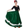 Women's Green Long Mexican Folkloric Flamenco Dance Skirt with Ruffles for Party Class Performance Full Dancing Circle (White) view 2