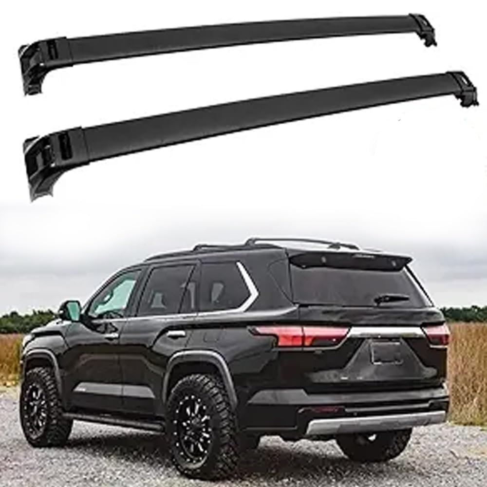 YHELI 2PCS Aluminum Crossbar Fits for Sequoia 2023 2024 Cross Bar Roof Rack, black, nfbd38
