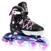 2PM SPORTS Boys Adjustable Inline Skates with Full Light Up Wheels, Fun Beginner Roller Skates for Kids Girls Youth - Pink Large view 1