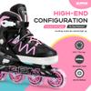 2PM SPORTS Boys Adjustable Inline Skates with Full Light Up Wheels, Fun Beginner Roller Skates for Kids Girls Youth - Pink Large view 2