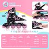 2PM SPORTS Boys Adjustable Inline Skates with Full Light Up Wheels, Fun Beginner Roller Skates for Kids Girls Youth - Pink Large view 4