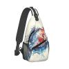 BTCOWZRV Fish Pattern Sling Backpack for Women Men Cross Chest Bag Diagonally Crossbody Shoulder Bag Travel view 3