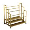CMYUN Yoga Mat Holder Stepped Yoga Mat Rack with Wheels, Home Yoga Mat Basket for Foam Roller Yoga Block Dumbbell, Metal Yoga Mat Holder/Yoga Accessories (Color : Gold) view 3