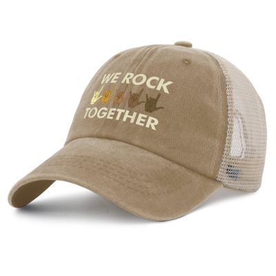 NineFit Basics We Rocks Together Hat Women Humor Caps Mens Pigment Khaki Cycling Cap Plain for Farmer