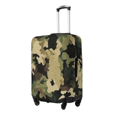 XYFCS Travel Luggage Cover Elastic Suitcase Protector Washable Baggage Covers Fit For 18-21 Inch Luggage Vintage Green Camo Print Suitcase Cover S
