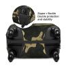 XYFCS Travel Luggage Cover Elastic Suitcase Protector Washable Baggage Covers Fit For 18-21 Inch Luggage Vintage Green Camo Print Suitcase Cover S view 2