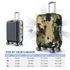 XYFCS Travel Luggage Cover Elastic Suitcase Protector Washable Baggage Covers Fit For 18-21 Inch Luggage Vintage Green Camo Print Suitcase Cover S view 4