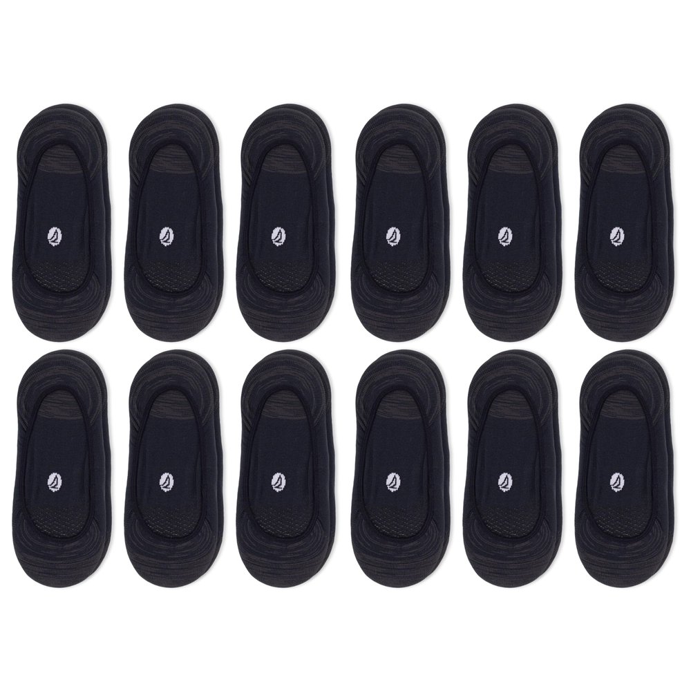 Sperry Women's Authentic Original Boat Shoe Liner 12 Pair Pack, Black, Women's 4-10
