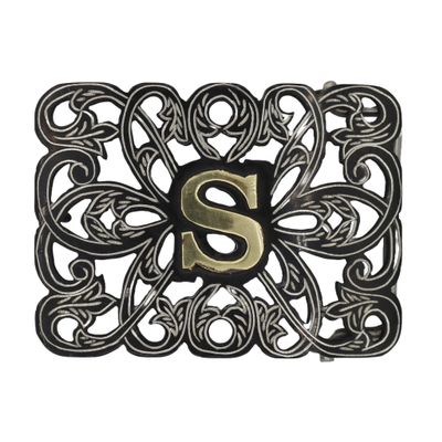 M-Royal Saddles Hebilla Pavonada S Negra Charro Buckle