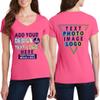 NACRE APPAREL Personalized T-Shirts for Women Add Your Own Picture Photo Text Front Back Side Custom Neck Shirt Neon Pink, 3X-Large view 2
