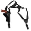 Barsony Black Leather Cross Harness Vertical Shoulder Holster for Uberti Cattleman Left view 1