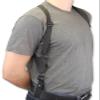 Barsony Black Leather Cross Harness Vertical Shoulder Holster for Uberti Cattleman Left view 4